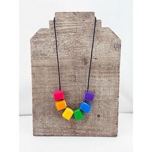 Vintage Colorful Book Necklace 10" Length